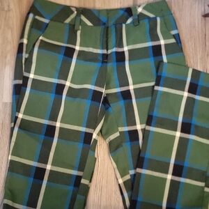 New York & Company Green Plaid Trousers